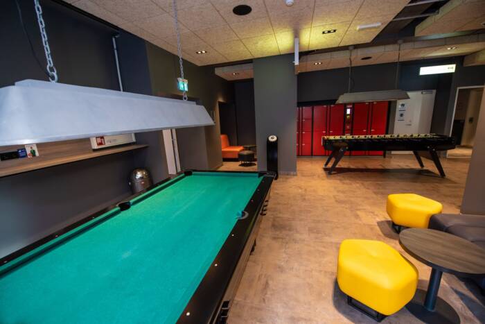 Fællesområder med billard og bordfodbold